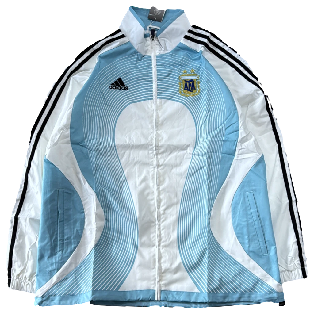 Blusa Argentina Jaqueta celeste e branca, frente