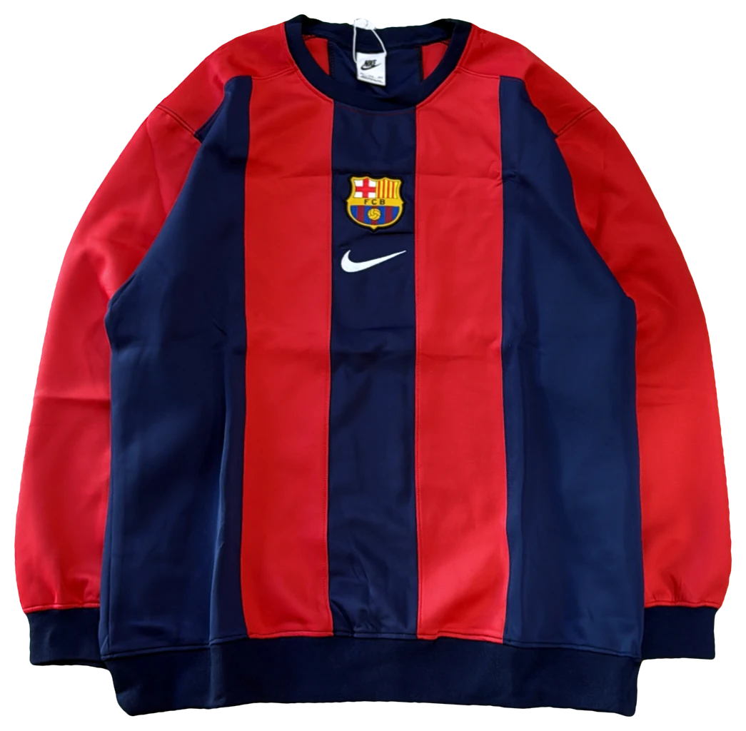 Blusa Barcelona Listrada azul e grená, frente
