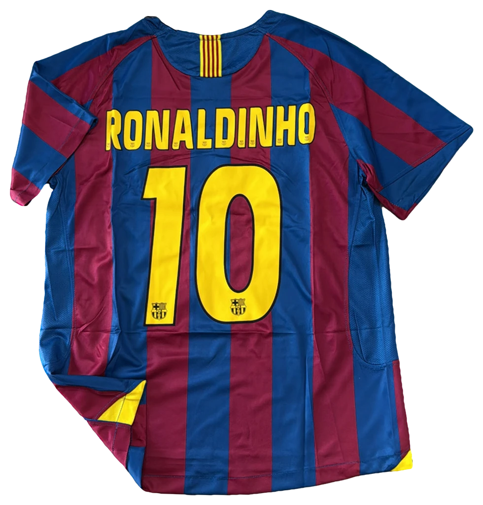 Camisa Barcelona × Ronaldinho, manga curta, costas