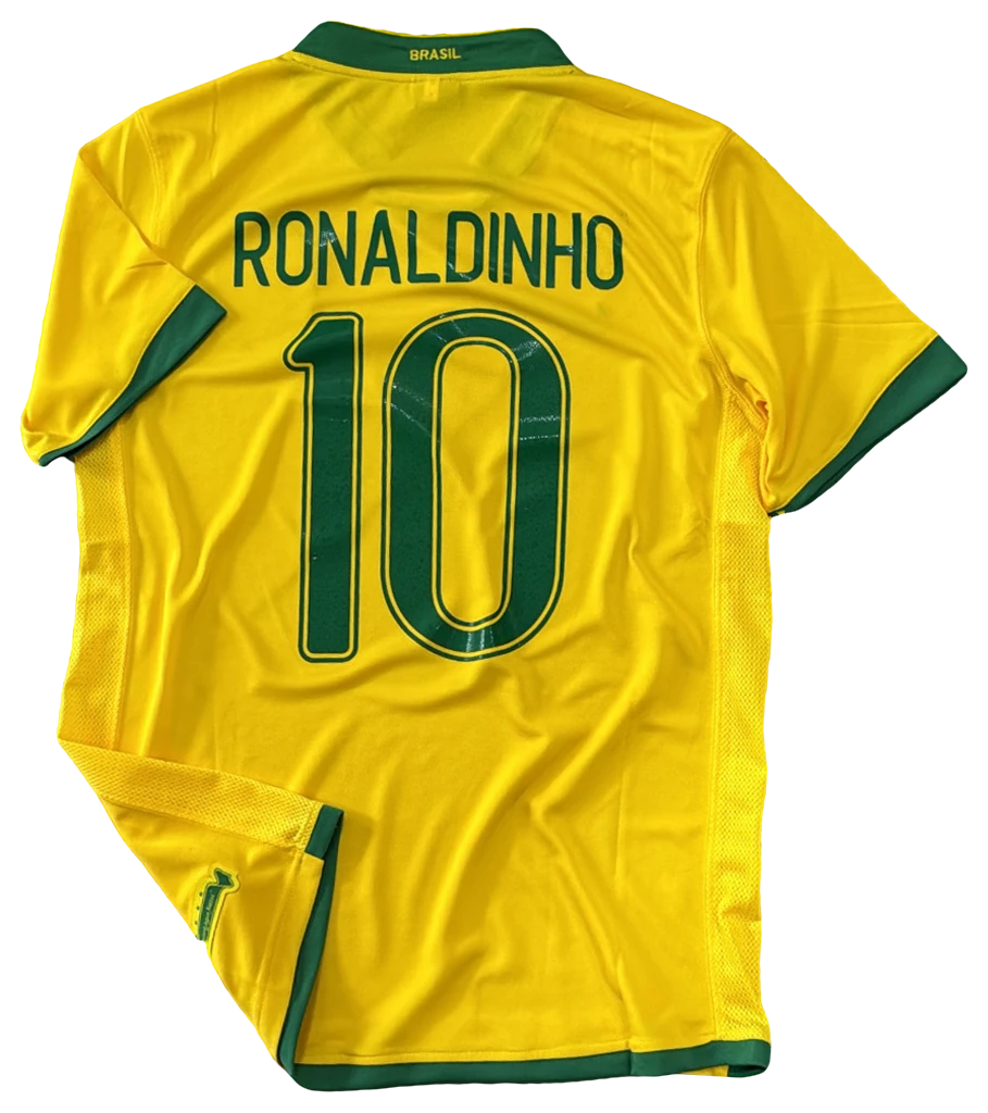 Camisa Brasil × Ronaldinho, amarela 10, costas