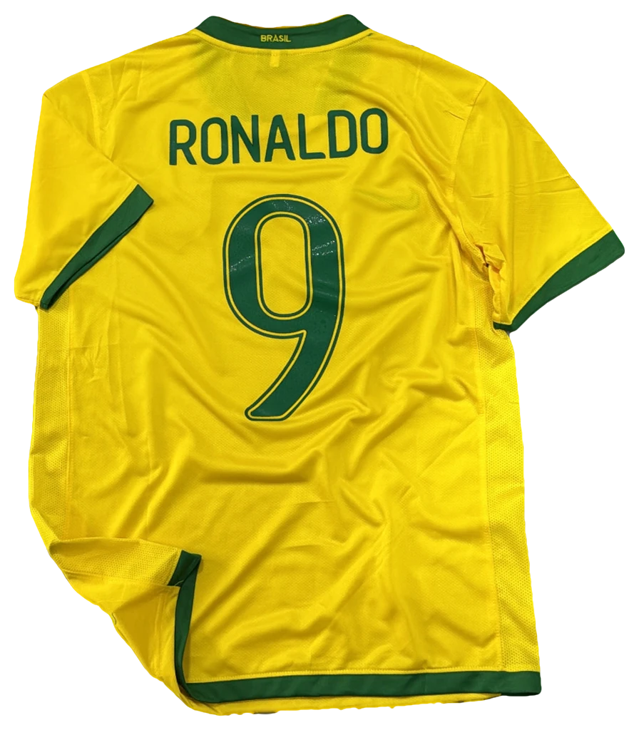 Camisa Brasil × Ronaldo, amarela lisa, costas