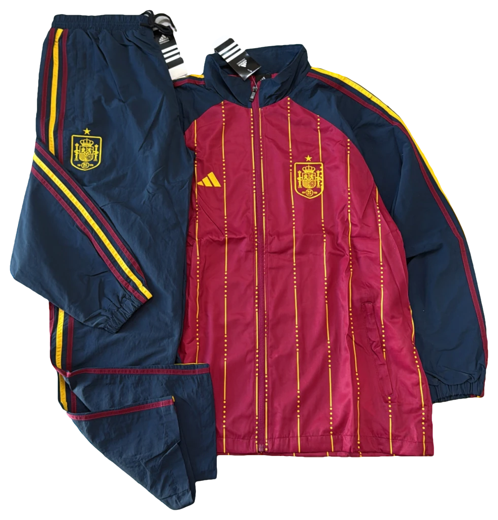 Conjunto Espanha Vermelho e azul-marinho, frente