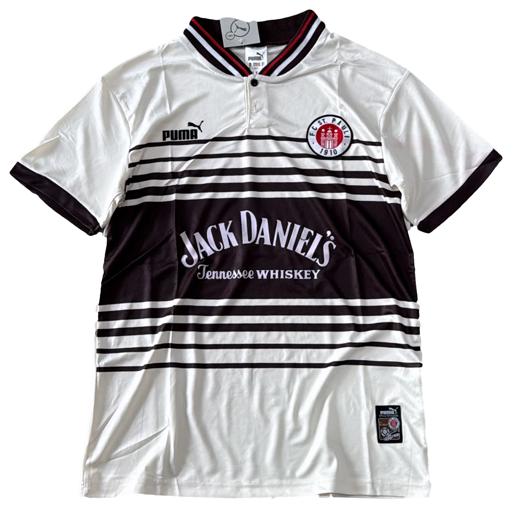 Camisa St. Pauli Branca listrada, frente
