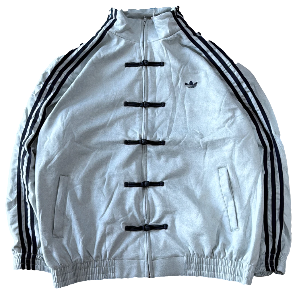 Blusa adidas Cinza-clara, botões pretos, frente