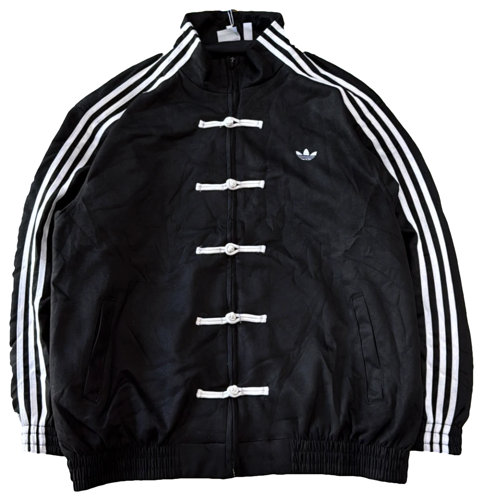 Blusa adidas Preta, botões chineses, frente