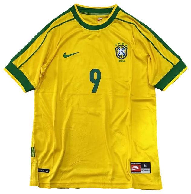 Camisa Brasil × Ronaldo, amarela ombros verdes