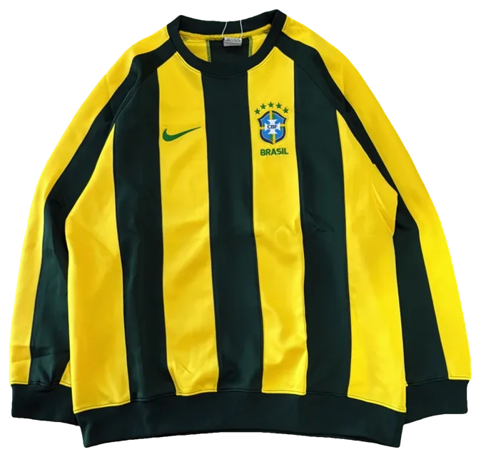 Blusa Brasil Listrada amarela e verde