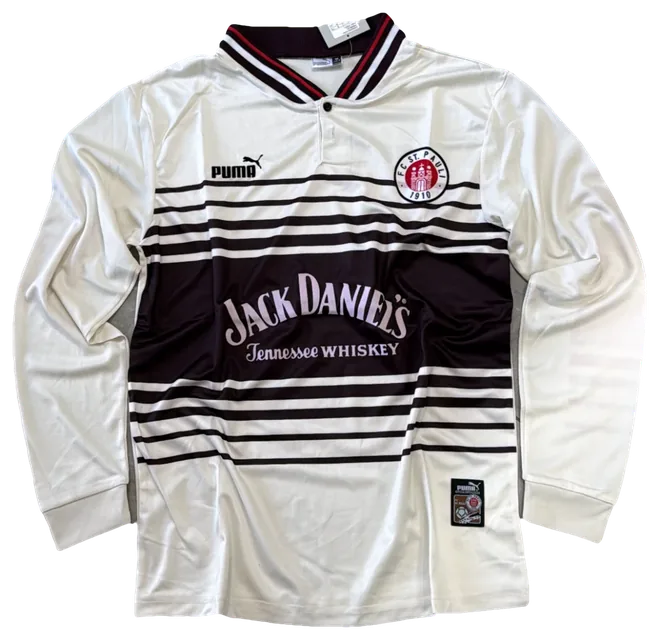 Camisa St. Pauli Branca listrada, manga longa
