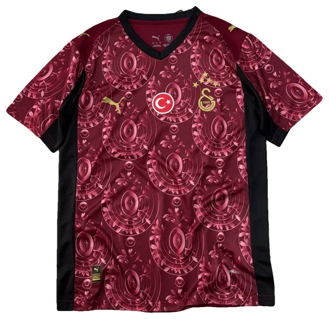 Camisa Galatasaray Bordô, laterais pretas