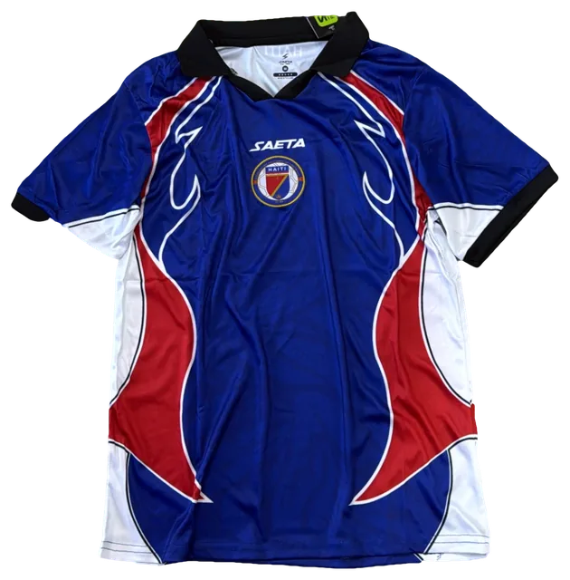 Camisa Haiti Azul, laterais vermelhas