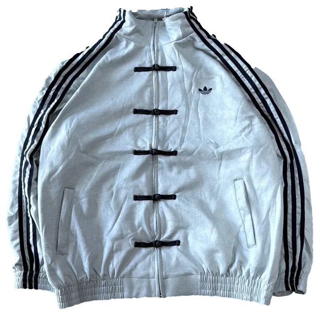 Blusa adidas Cinza-clara, botões pretos
