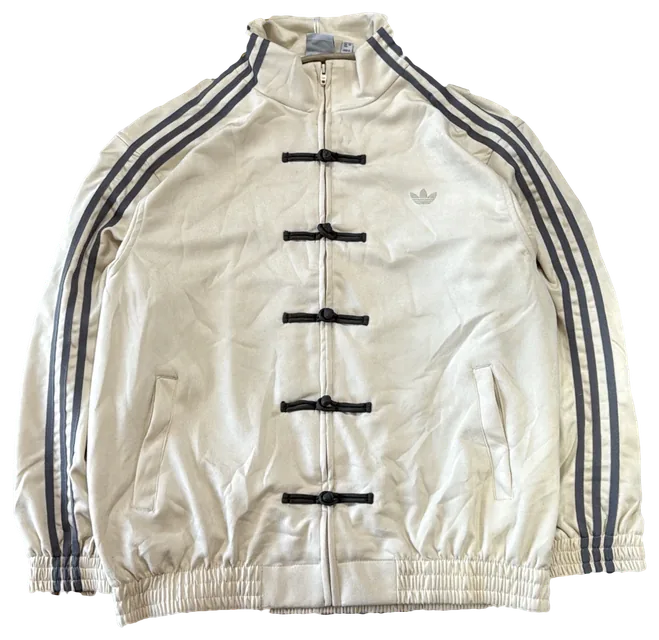 Blusa adidas Creme, botões pretos