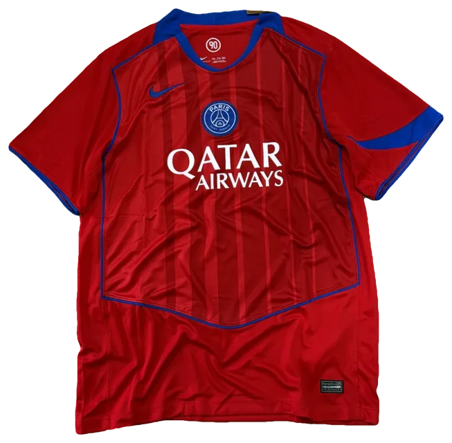 Camisa Paris Saint-Germain Vermelha, detalhes azuis