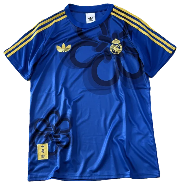 Camisa Real Madrid Azul, estampa de flores