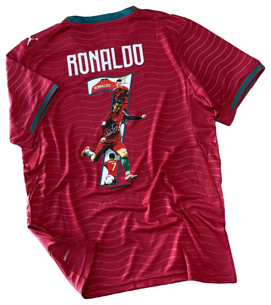 Camisa Portugal × CR7 Arte, vermelha, costas