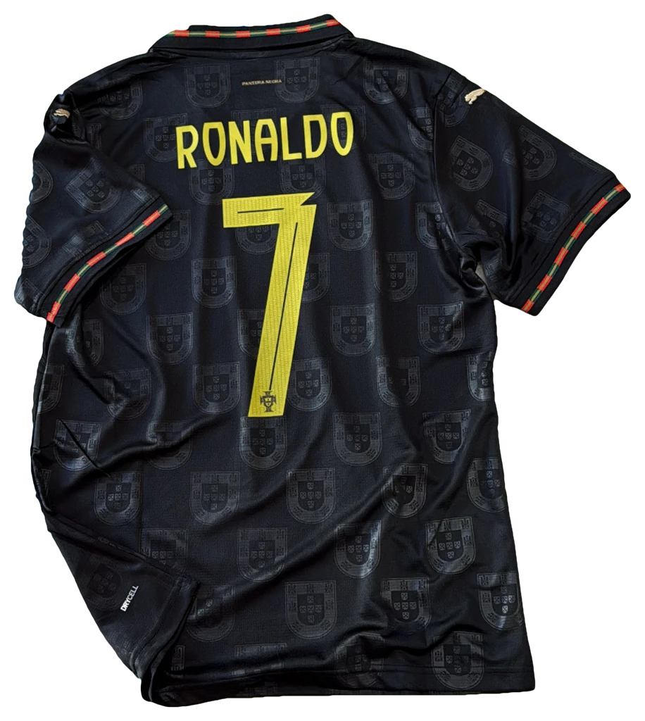 Camisa Portugal × CR7, preta, costas