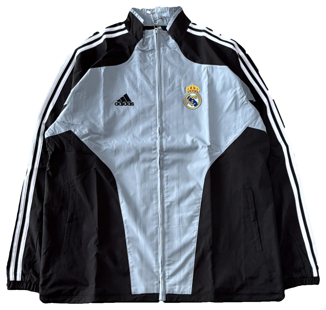 Blusa Real Madrid Jaqueta cinza e preta, frente