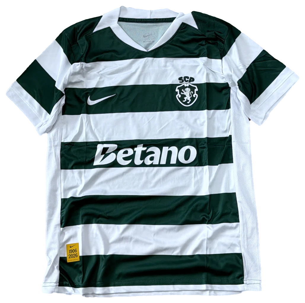 Camisa Sporting Titular listrada, frente